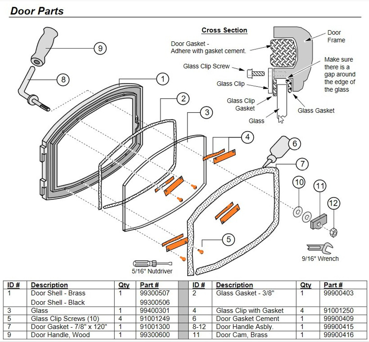 Avalon Door Glass Clips 91001250