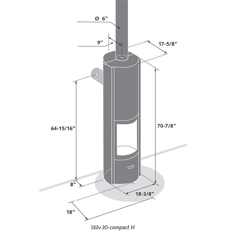 Stuv 30 Compact H Wood Stove - Rocky Mountain Stove & Fireplace