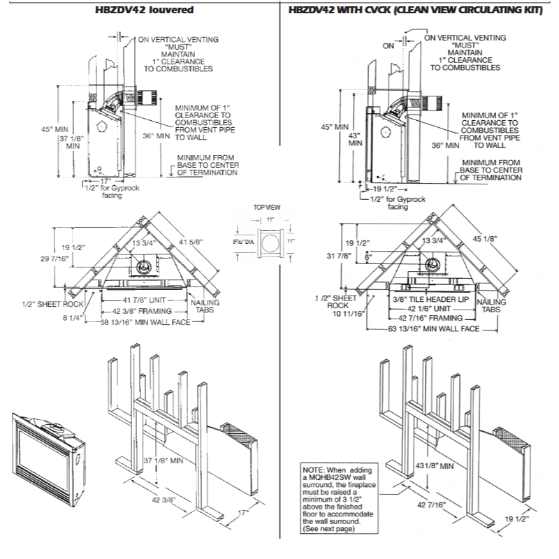 Marquis 42" Solace Gas Fireplace Framing