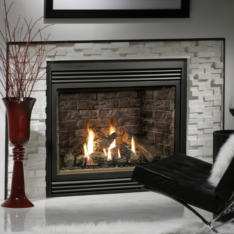 Marquis 47" Solace Gas Fireplace Louvered Face