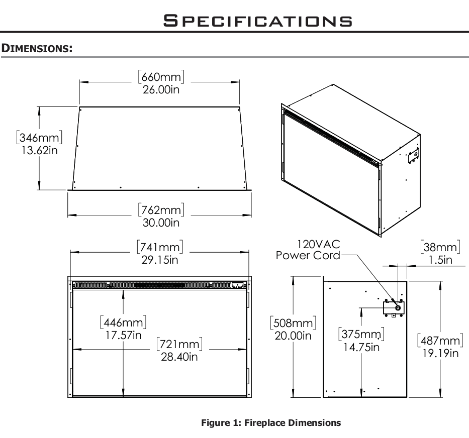 Uptown UE29 Electric Fireplace

