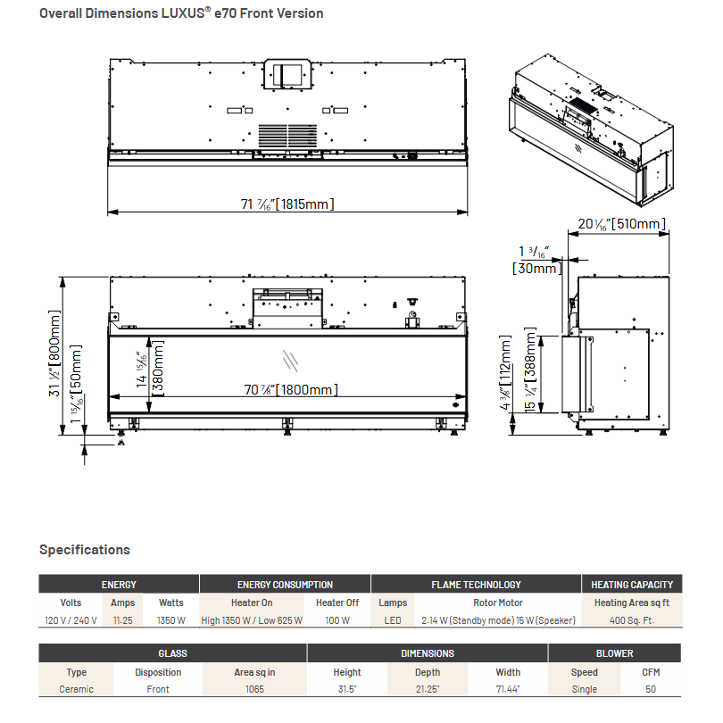 LUXUS® Electric Series LUXUS® e70