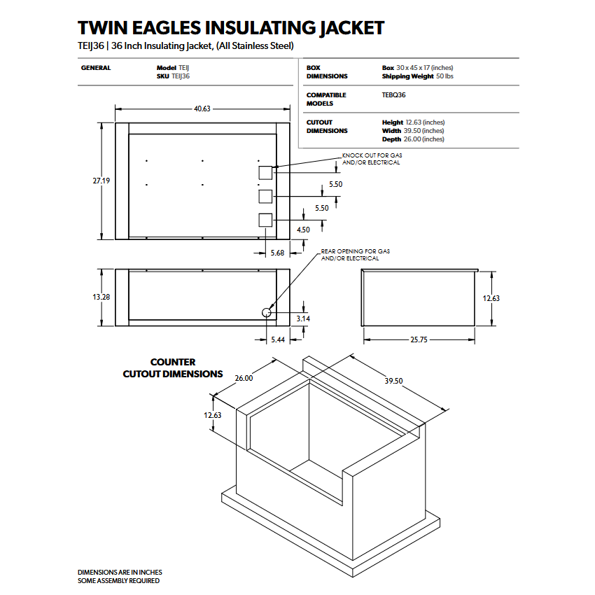 Twin Eagles - 36" Insulating Jacket