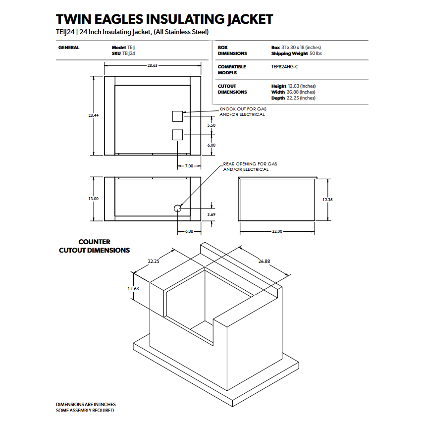Twin Eagles - 24" Insulating Jacket for Power Burner