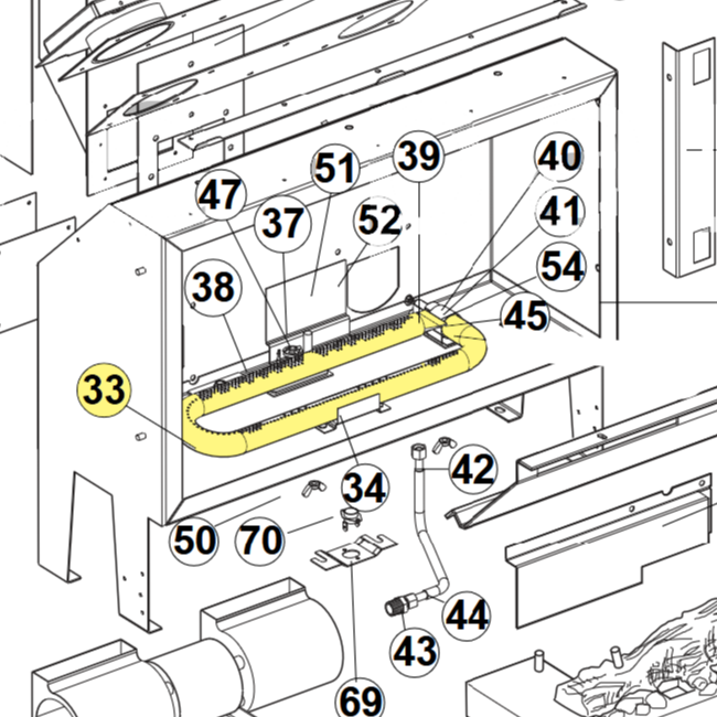 Jotul Gi 425 DV Gas Insert  -   Replacement Burner Tube#220324