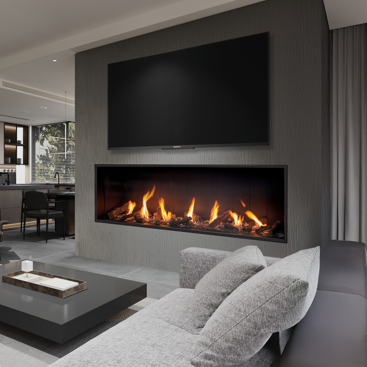 Urbana U75T Tall Linear Gas Fireplace