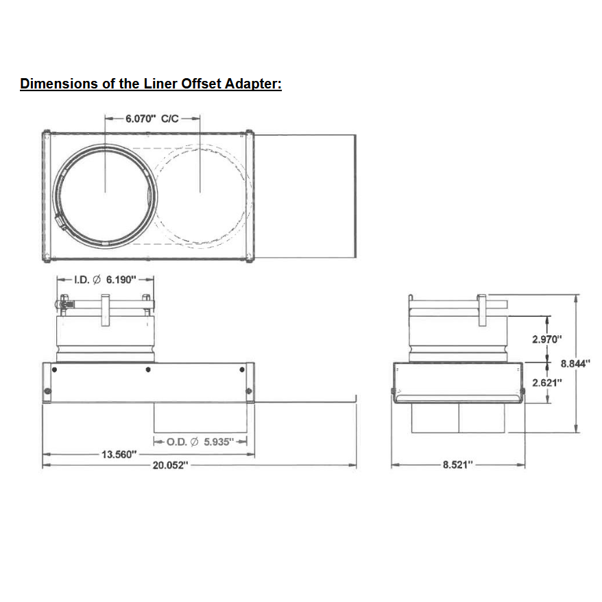 6" Flue - 6" Adjustable Offset Adapter       5700-007