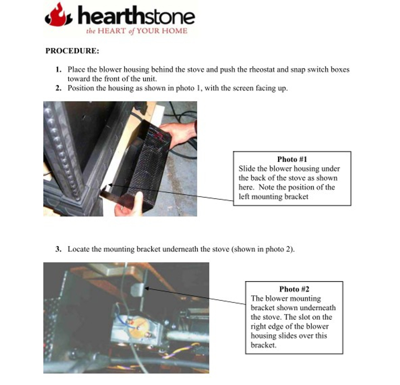 HearthStone Tribute Gas Stove Blower (90-57501)