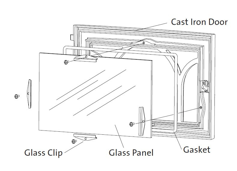 Jotul C450 Wood Burning Insert - Replacement Glass # 222991