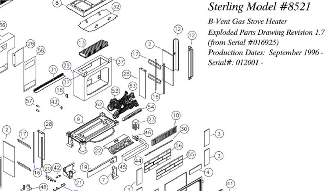 Sterling G DV/BV Rear Burner 7211-202