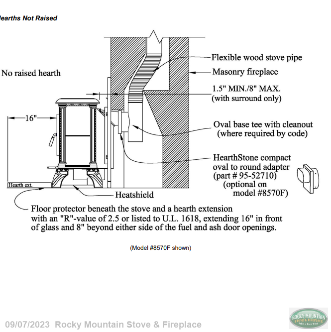 Hearthstone Homestead Compact Flue Exit Adaptor (95-52710)