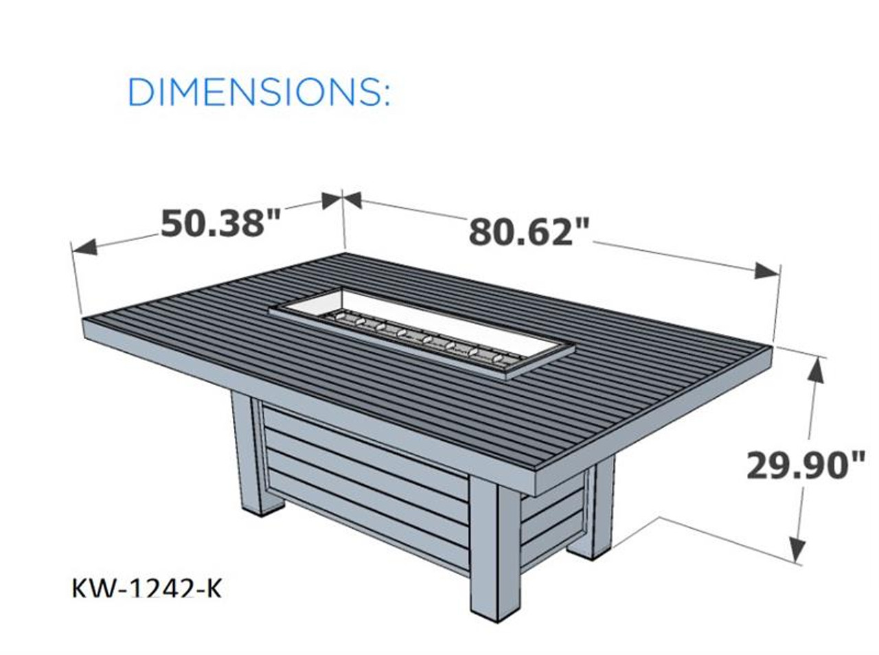 Outdoor GreatRoom Kenwood Dining Fire Pit Table - Fireside Hearth