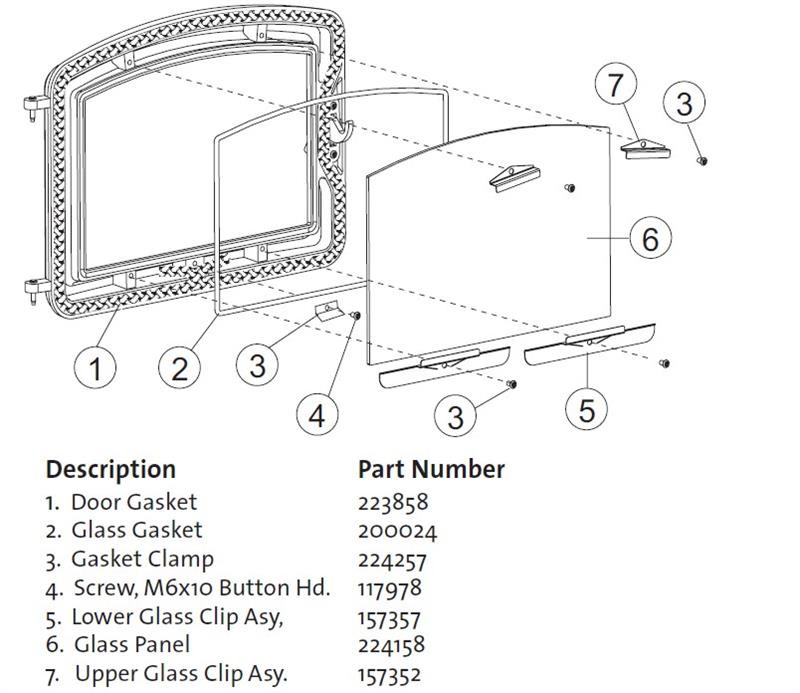 Jotul F50TL/F55 Replacement Glass 224158 - Rocky Mountain Stove