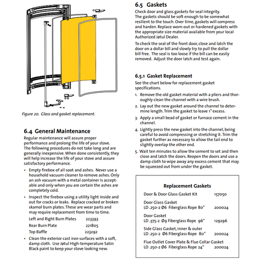 Jotul F370 Front Replacement Glass (221648)