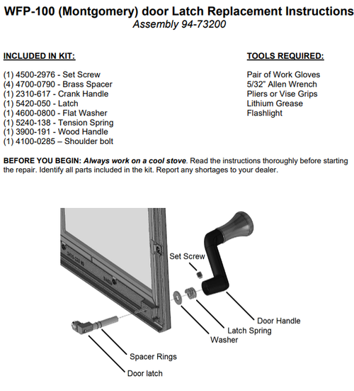Hearthstone WFP-100 Door Latch 94-73200