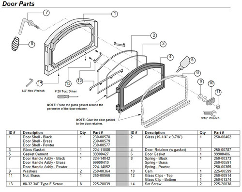 Lopi 250-01374 Lower Glass Clip