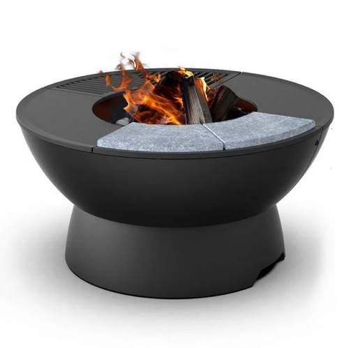 Outdoor Cast Iron Firepit / Grill w/Short Base (METEOR FIRE PIT)
