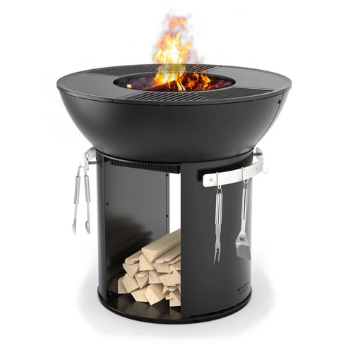 Outdoor Cast Iron Firepit / Grill w/Tall Base