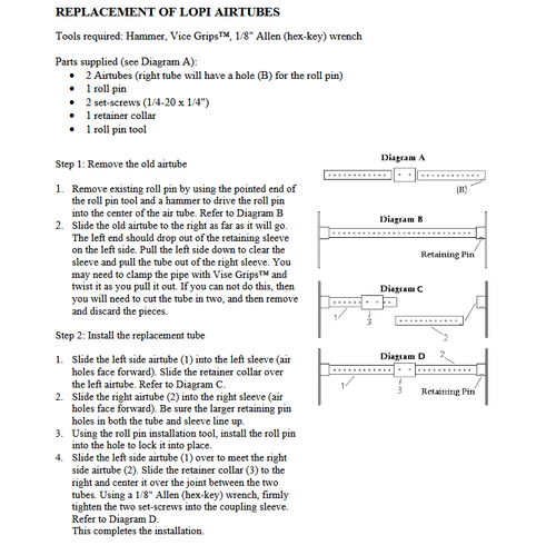 Lopi 98900222 Air Tube Kit