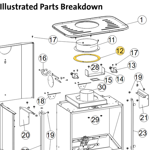Jotul 6 5/8" DV Flue Collar Gasket 129118