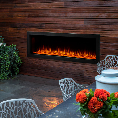 SimpliFire Forum 55" Outdoor Electric Fireplace with Trim Kit