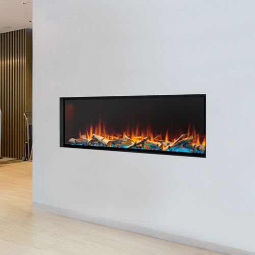 SimpliFire Forum 55" Outdoor Electric Fireplace with optional Birch log set