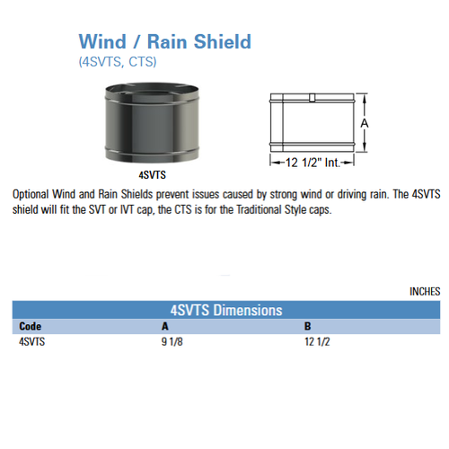 Rain/Wind Shield for DV Vertical Caps
