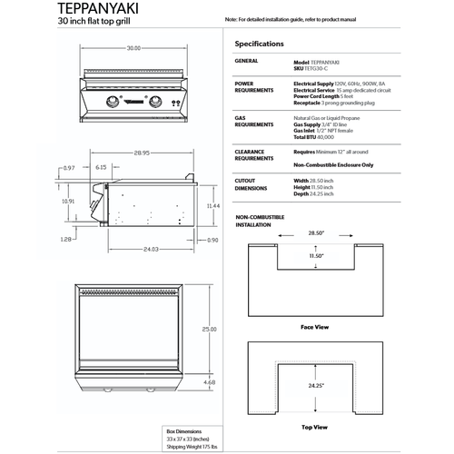 Twin Eagles - Teppanyaki Gas Griddle