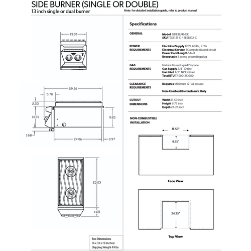 Twin Eagles - Double Side Burner