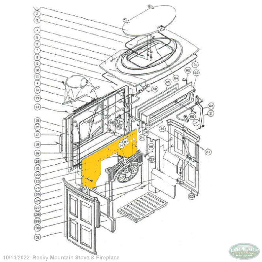 Jotul #12 Firelight Rear Inner Back Plate