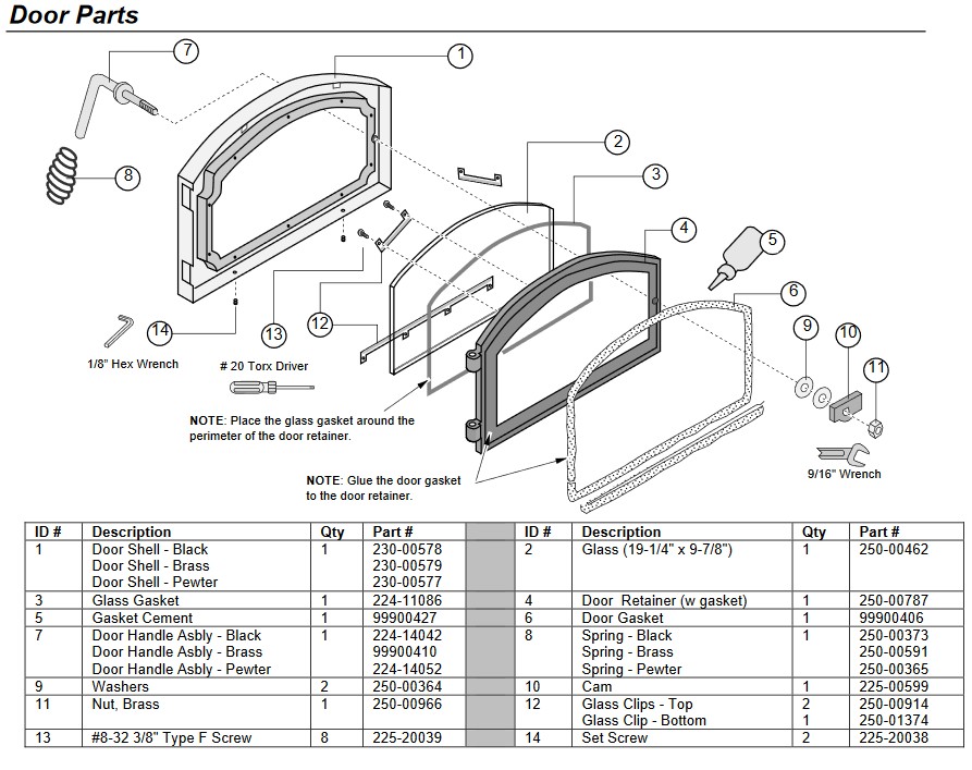 Lopi 250-00914 Top Glass Clip