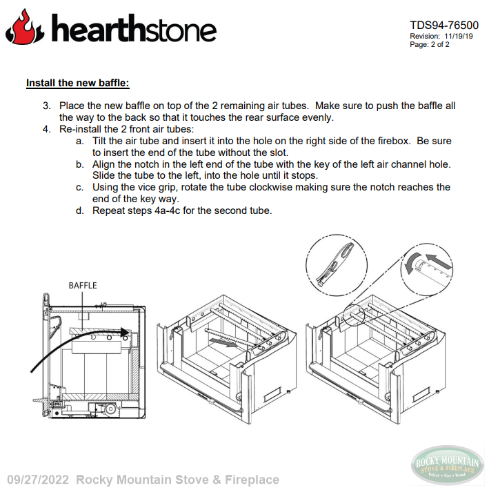 Green Mountain GMi70 Replacement Baffle - Rocky Mountain Stove u0026 Fireplace