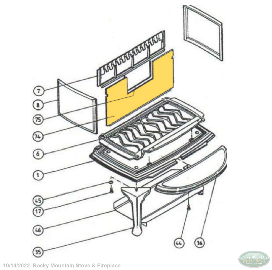 Jotul 3TDIC II Back Burn Plate - Rocky Mountain Stove u0026 Fireplace