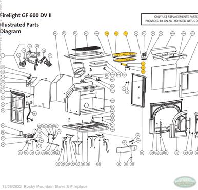 Jotul GF600 DVII Firelight Burner Assembly - Rocky Mountain Stove u0026  Fireplace