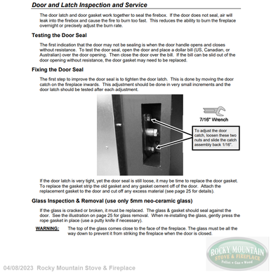 42 Apex Door Latch - Rocky Mountain Stove & Fireplace