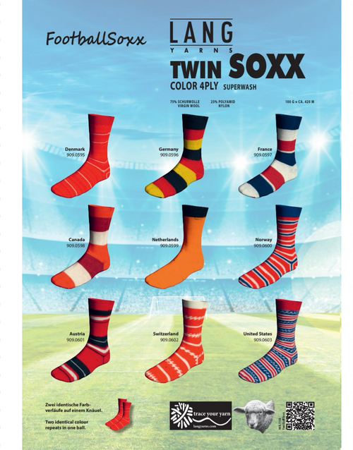 Football Twin Soxx Color 4Ply by Lang