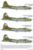 Warbirds Decals/Kits-World Decals KW172006 1/72 B17 Aircraft ID/Squadron ID Lettering/Numbers/Bomb (Yellow) Group Symbols