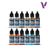 VLJ77272 - Vallejo True Metallic Metal Starter Set (12 Colours, Brush & Mini)