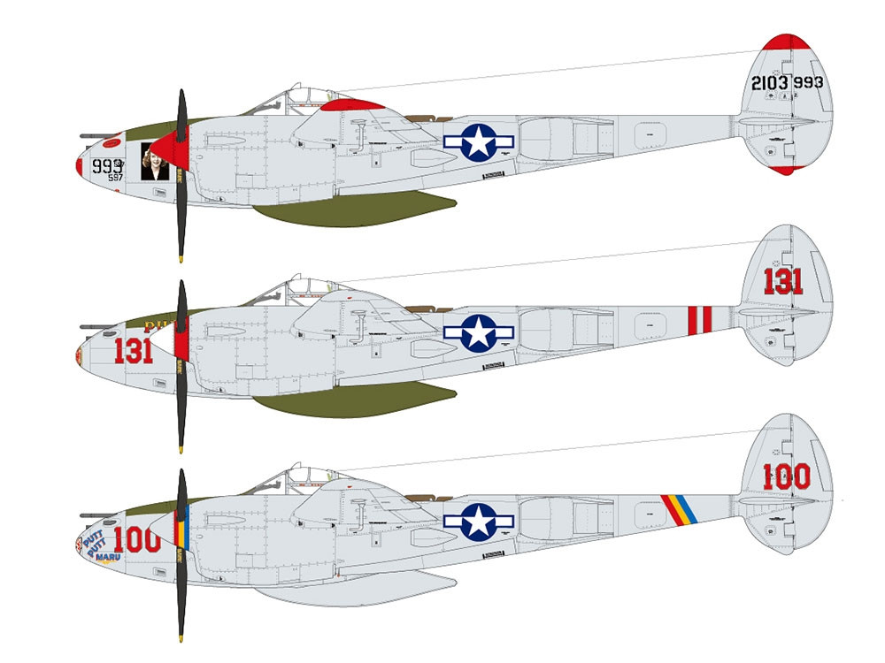 TAM61123 - Tamiya 1/48 Lockheed P-38J Lightning - Wheels & Wings
