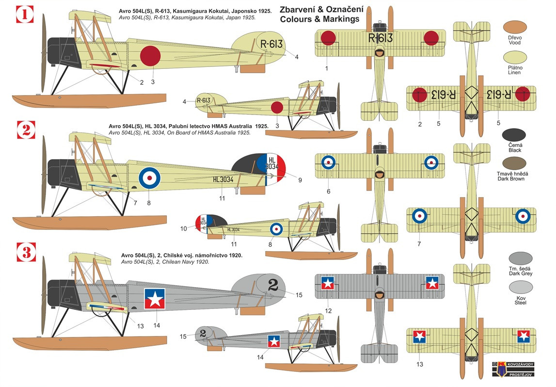 KPM0464 - Kovozavody Prostejov 1/72 Avro 504L Float Version - Wheels and Wings Hobbies