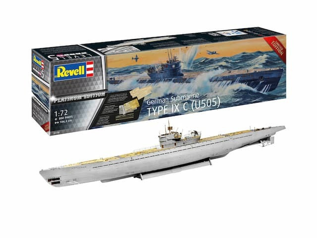 RAG05180 - Revell 1/72 German Submarine Type IX C(U505)