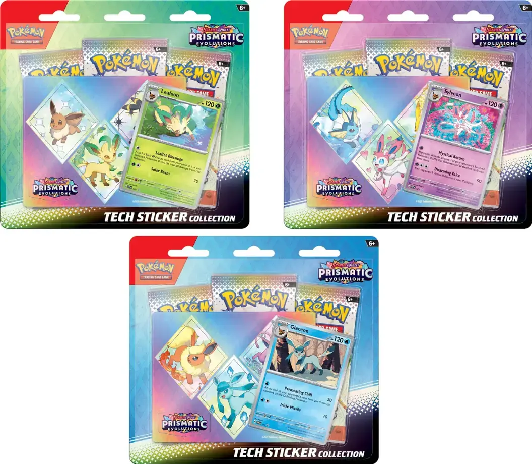 pokemon trading cards sv 8.5 prismatic evolutions tech sticker collection Scarlet & Violet: Cards vary by pack Prismatic Evolutions Tech Sticker Collection