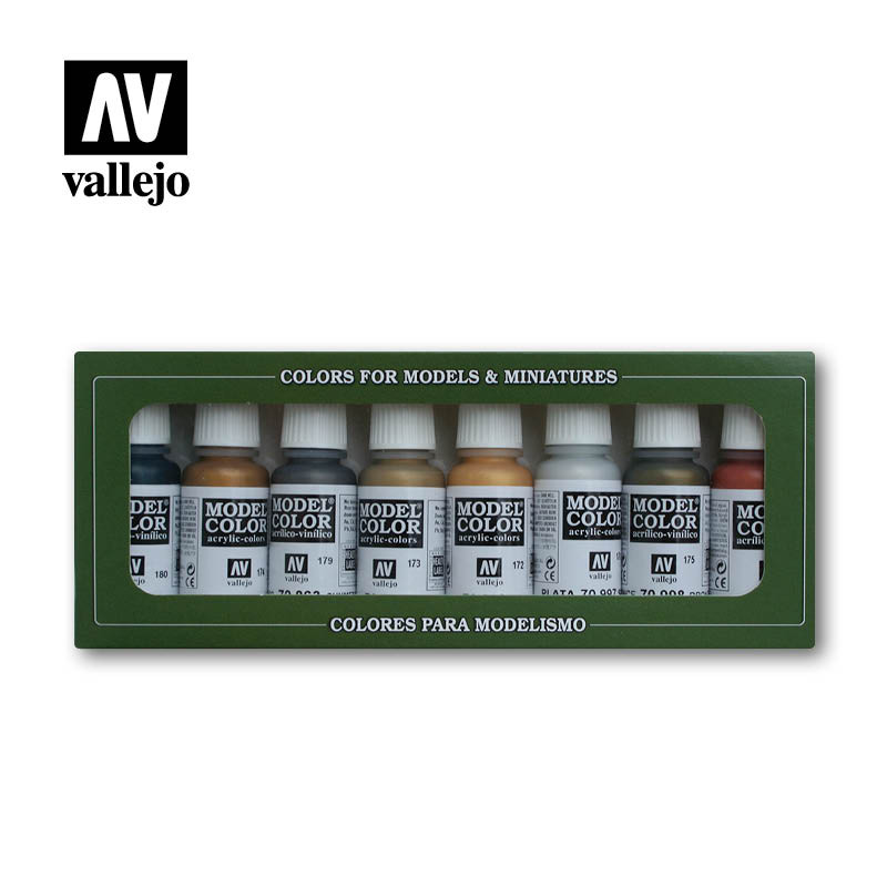 VLJ70118 Vallejo Paint Set Metallics (8)