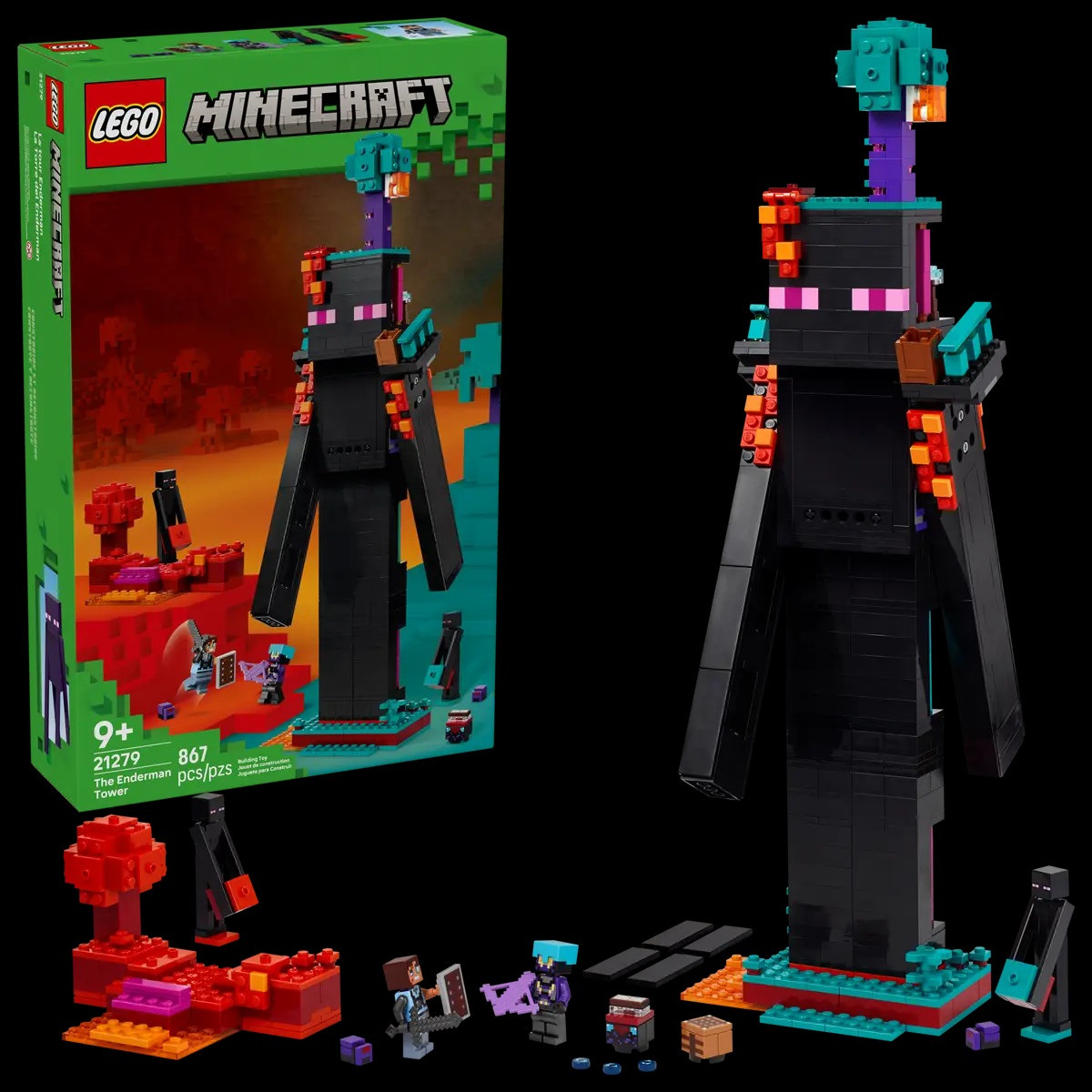 LEG21279 Lego Minecraft The Enderman Tower Wheels and Wings