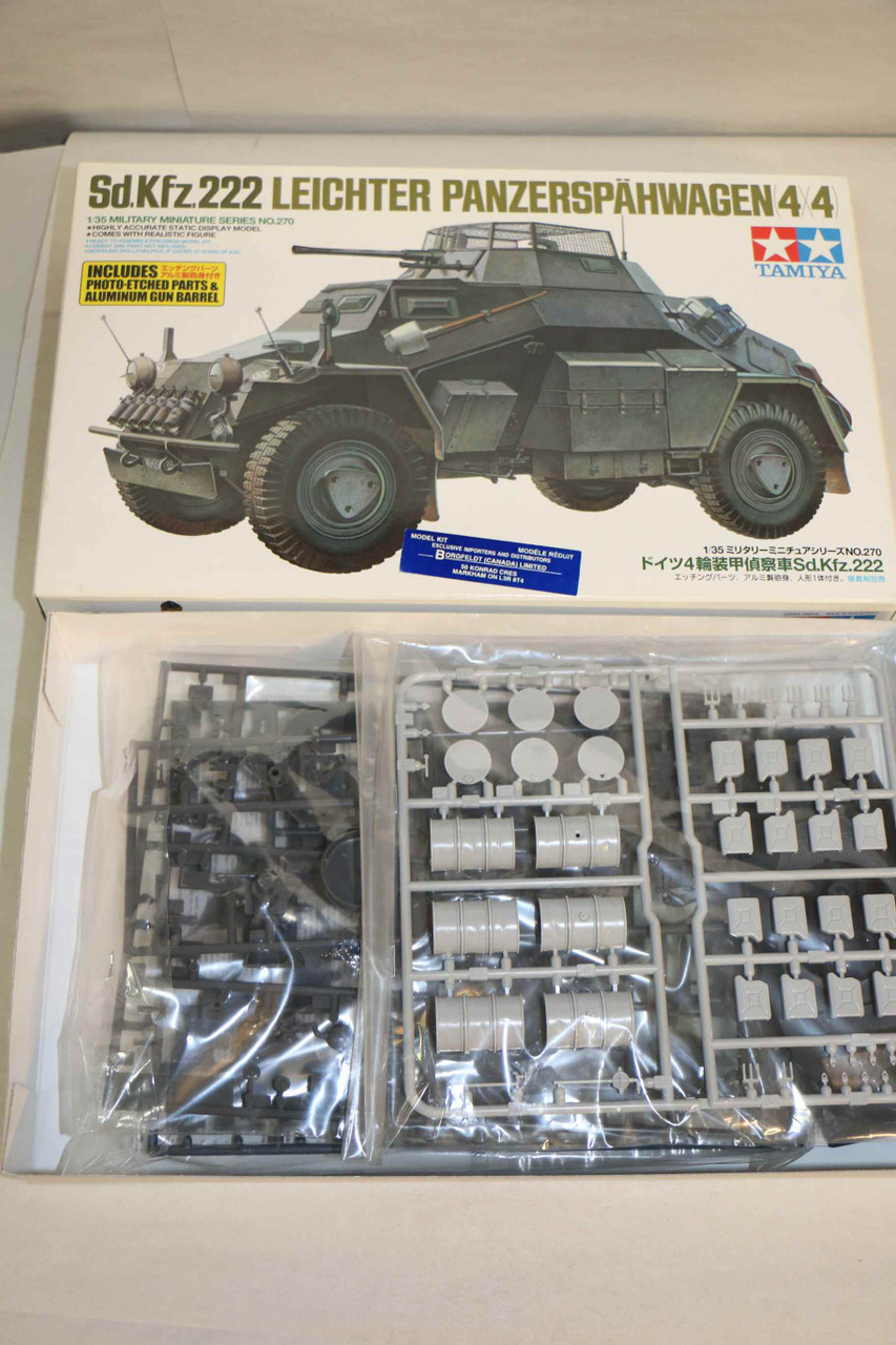 Tamiya 1/35 Sd.Kfz.222 Armoured Car w/PE & Metal Barrel Model Kit