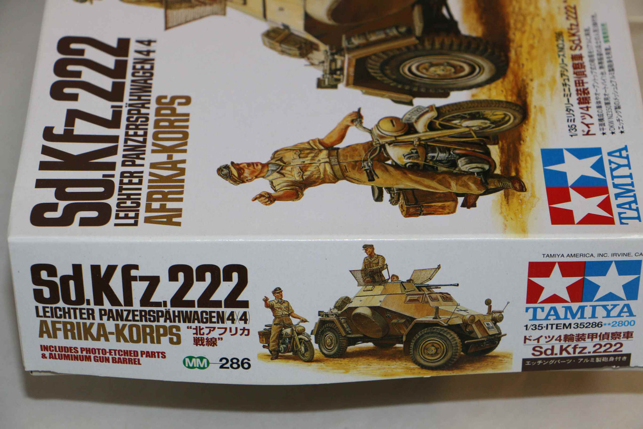 amiya 1/35 Sd.Kfz.222 Light Panzerspähwagen Afrika Korps w/Metal