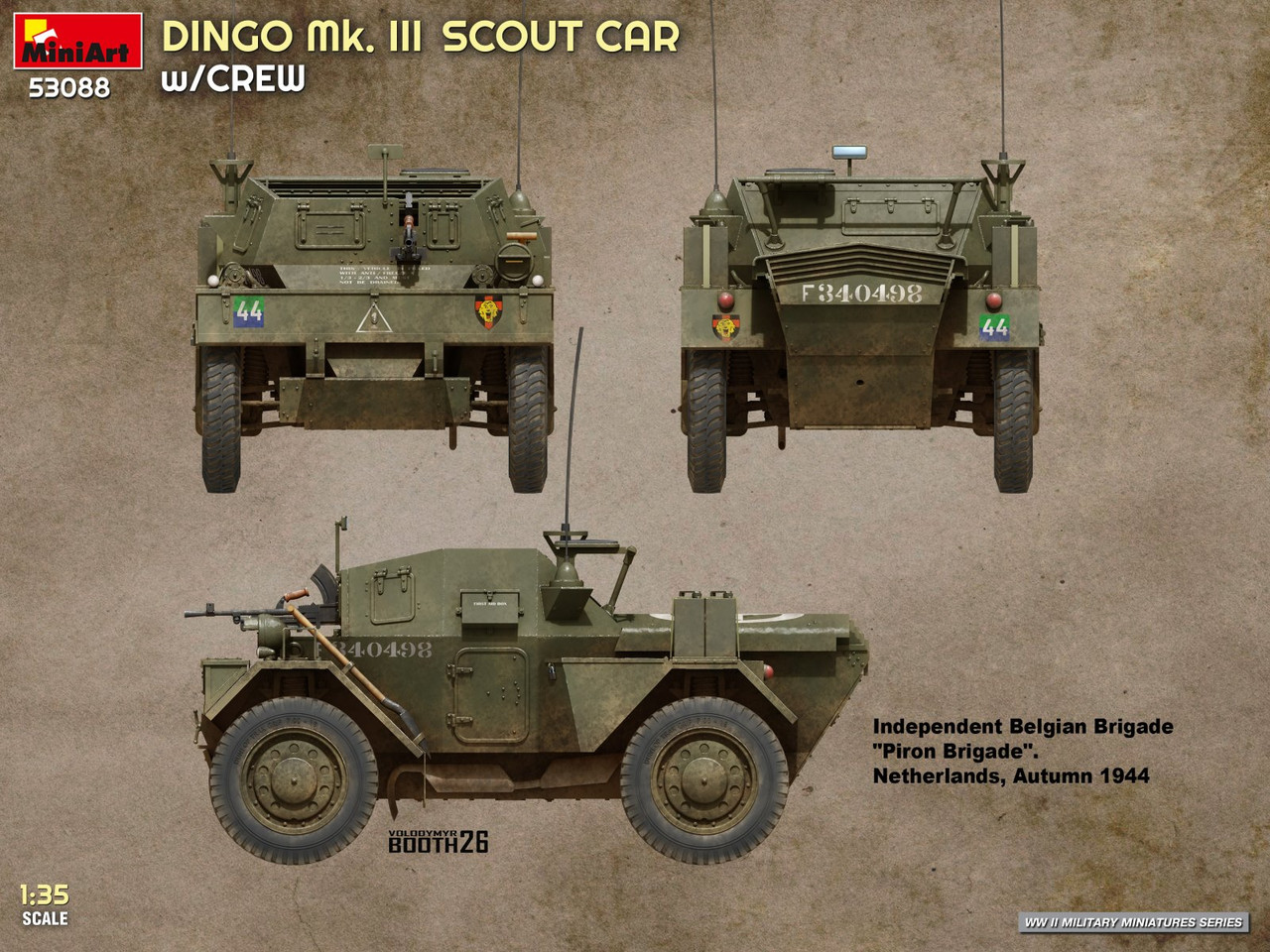 MIA53088 - Miniart 1/35 Dingo Mk III Scout car with crew - Wheels
