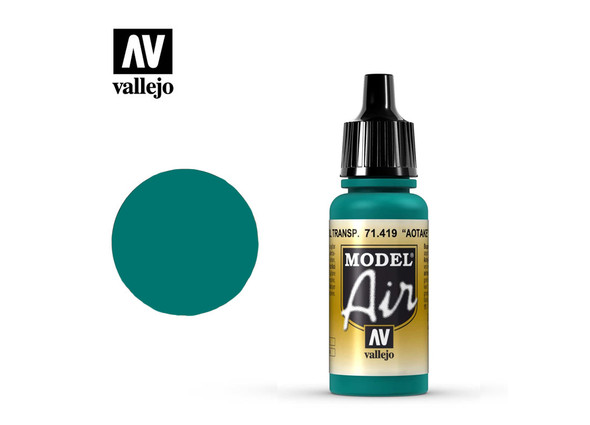 VLJ71419 - Vallejo - Model Air: Aotake Transparent Blue - 17m L Bottle - Acrylic / Water Based - Flat