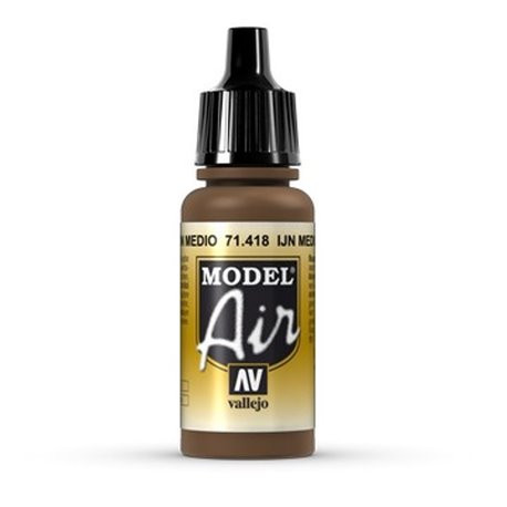 VLJ71418 - Vallejo - Model Air: IJN Medium Brown - 17mL Bottl e - Acrylic / Water Based - Flat
