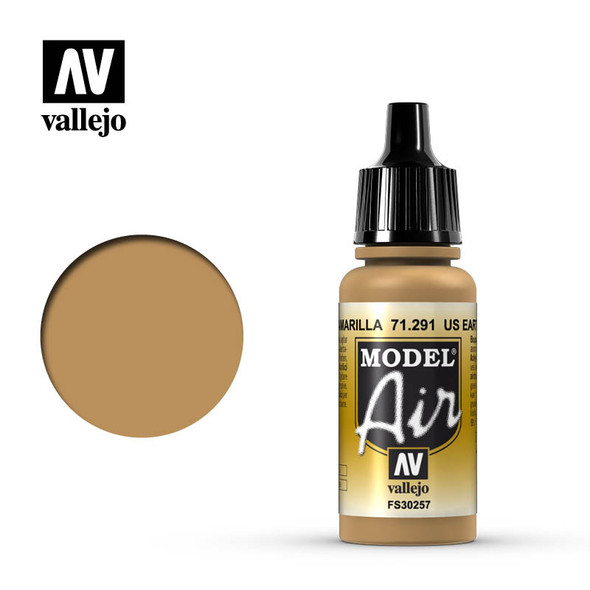 VLJ71291 - Vallejo - Model Air: US Earth Yellow - 17mL Bottle - Acrylic  / Water Based - Flat - FS 30257